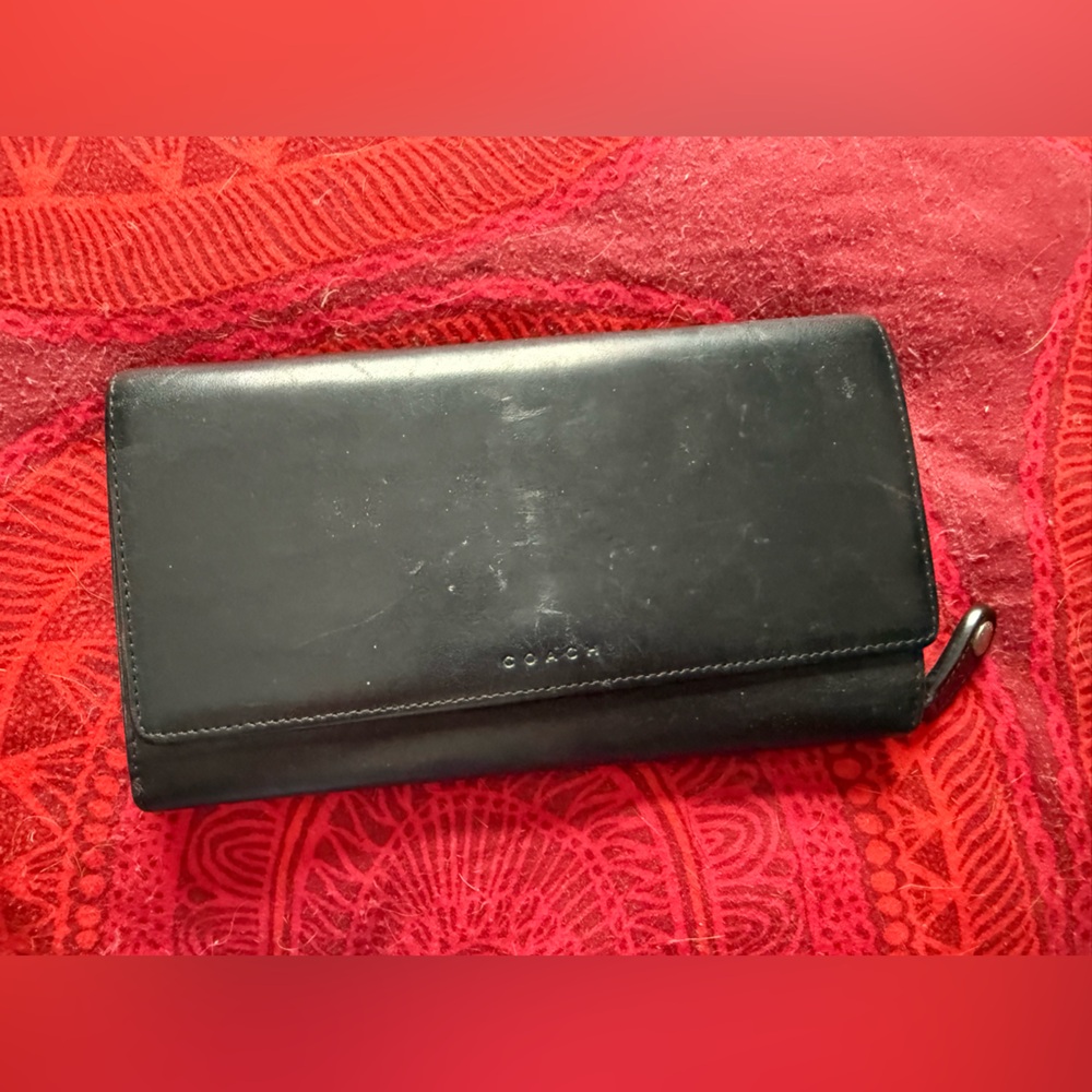 Coach Black Tri-fold Wallet